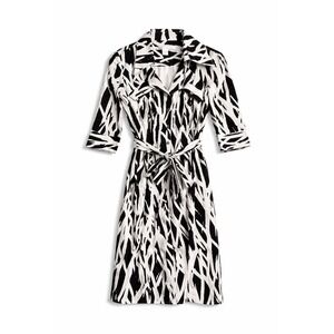 Diane von Furstenberg DVF Roberto Wrap Dress Size 4 Black White